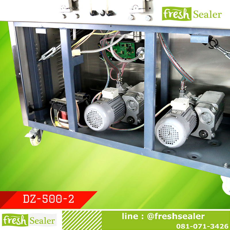 เครื่องซีลสูญญากาศ Fresh Sealer - รุ่น DZ500-2 ฝาโยก สแตนเลสอย่างดี เกรด 304SS