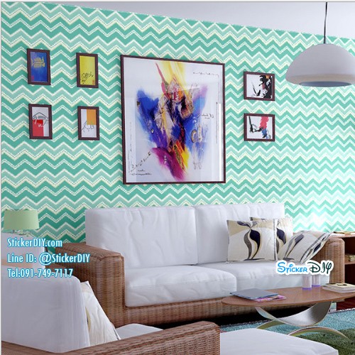 (กว้าง45cm.xยาว10m.)Wallpaper sticker วอลเปเปอร์แบบกาวในตัว Line wp2522A