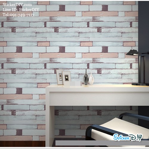 (กว้าง45cm.xยาว10m.)Wallpaper sticker วอลเปเปอร์แบบกาวในตัว LINE สไตล์B