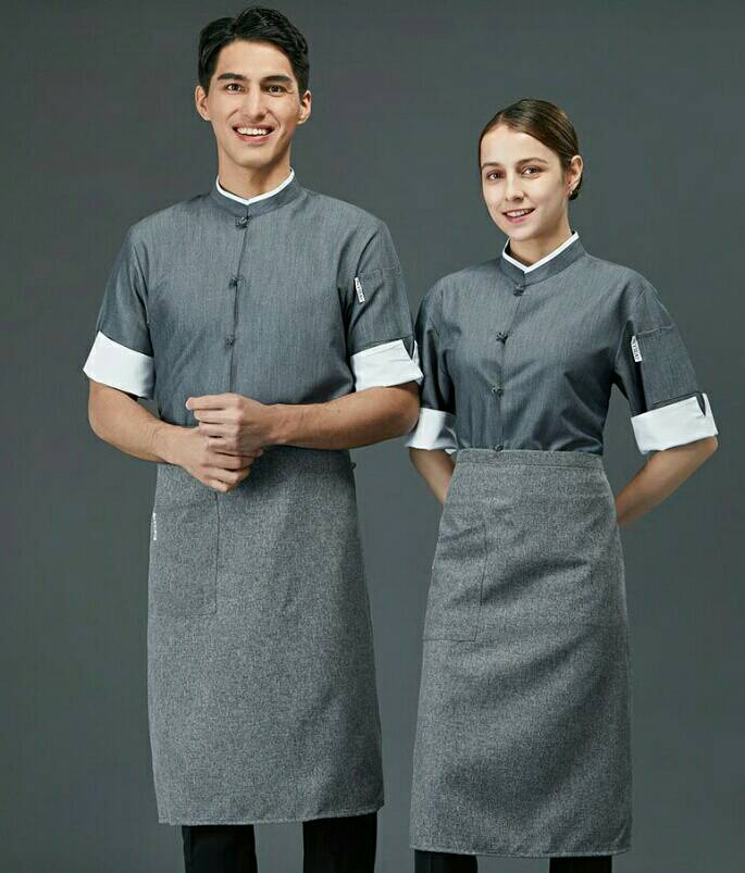 เสื้อเชฟสีเทา เสื้อกุ๊ก ชุดเชฟ
