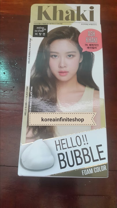 ( พร้อมส่ง ) Hello Bubble X Black Pink Foam Hair Color ( สี ASH KHAKI )