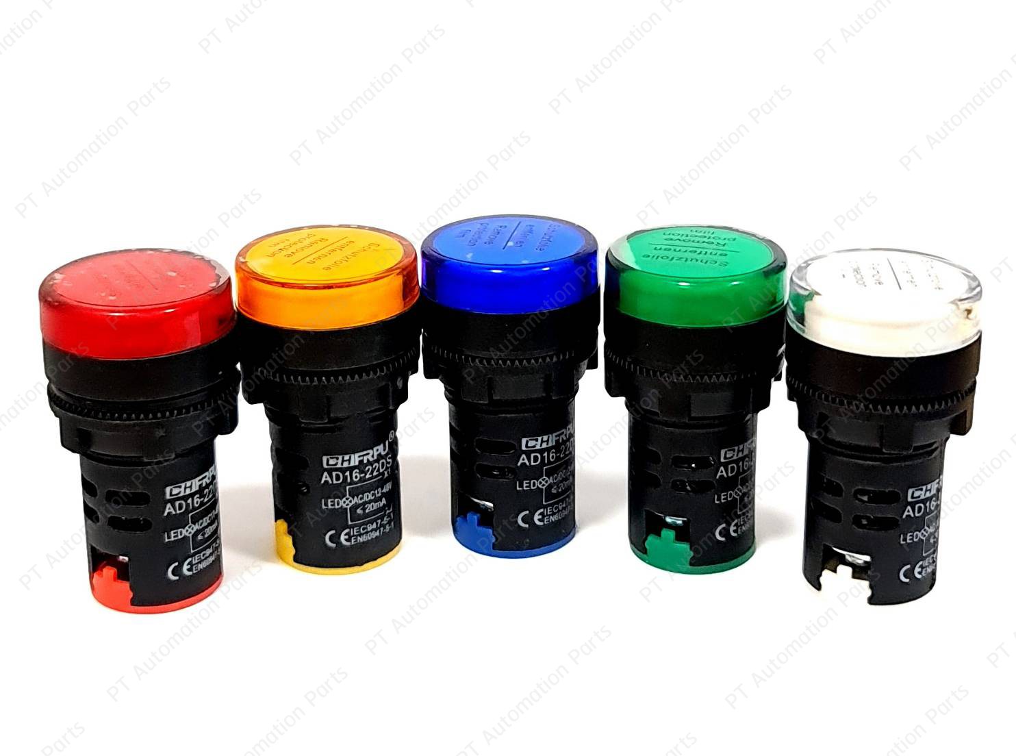 Pilot Lamp LED Indicator AD16-22DS ø22mm AC/DC 12-48V, AC/DC 110-220V ไพล็อตแลมป์ ไฟโชว์สถานะหน้าตู้คอนโทรล หลอด LED มีให้เลือก 5 สี