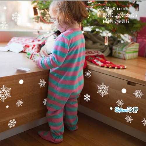 Transparent wall sticker สติ๊กเกอร์ติดผนัง Merry Christmas ABQ6001 (กว้าง>95cm.xสูง>83cm.)