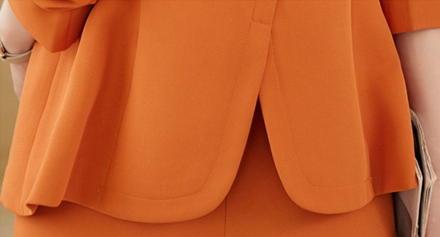 ชุดสูทกางเกง ชุดพนักงานต้อนรับ ชุดคลินิกความงาม สีเขียวเข้ม สีส้ม สีดำ