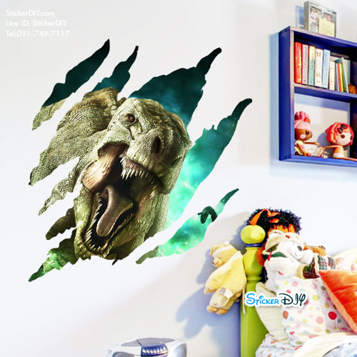 Wall sticker สติ๊กเกอร์ติดผนัง 3D Jurassic Park สไตล์ I (กว้าง50cm.xสูง52cm.)