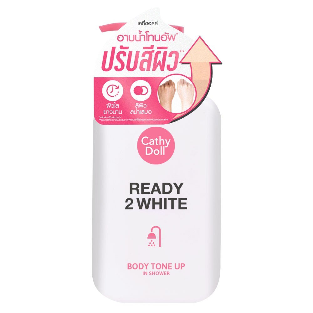 Cathy Doll เคที่ดอลล์ เรดี้ ทูไวท์ บอดี้ โทนคัพ อิน ชาวเวอร์ (400 มล.) Ready 2 White Body Tone Up In Shower (400 ML)