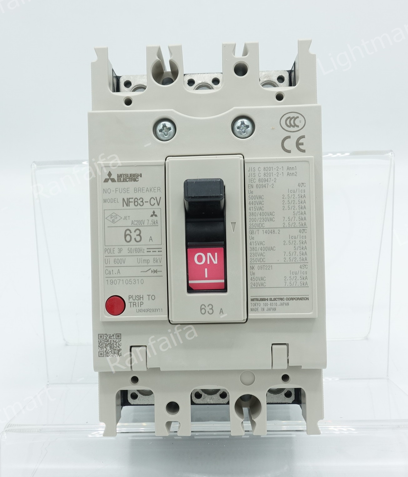 เบรกเกอร์ 3P 63CV 63A (5kA) Mitsubishi