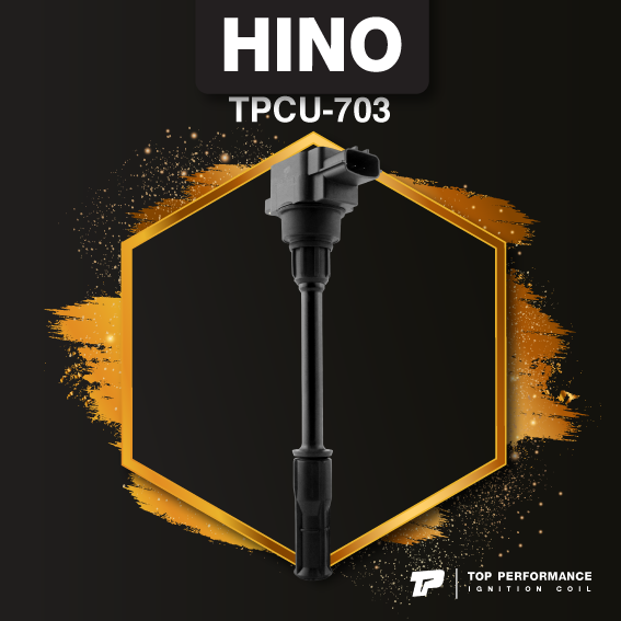 (ประกัน 3 เดือน) คอยล์จุดระเบิด HINO JO8C 260 แรง NGV CNG / FG1J FM1J - TPCU-703 - TOP PERFORMANCE JAPAN - คอยล์หัวเทียน คอยล์ไฟ ฮีโน่ รถบรรทุก 6ล้อ 10ล้อ หกล้อ สิบล้อ 19500-E0011