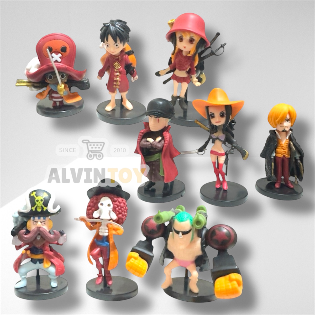 Figures One Piece - วันพีช จักรพรรดิ ขนาดความสูง 4-6 cm. ผลิตจาก PVC คุณภาพดี ลงสีสวยงาม 1 ชุด มี 9 ตัว