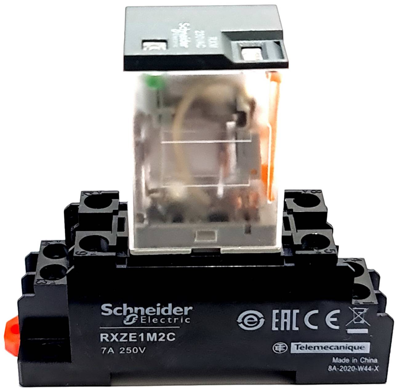 (แพ็ค/10ชุด) รีเลย์พร้อมซ็อกเก็ต ชไนเดอร์ Schneider Electric RXM2LB2P7 RXZE1M2C 230VAC 5A 2คอนแทค 8 ขา มีไฟแสดงสถานะ LED