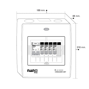 ตู้ Consumer Unit 2P 4 ช่อง (ครบชุด) Nano