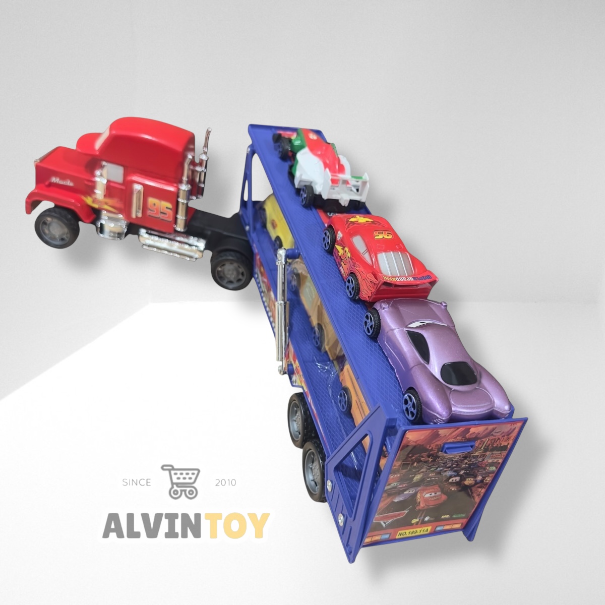 Container Truck Cars 3 - รถแมคควีน รถบรรทุก มีทั้งหมด 7 คัน คันใหญ่ 1 คันเล็ก 6 ผลิตจากวัสดุคุณภาพดี แข็งแรง