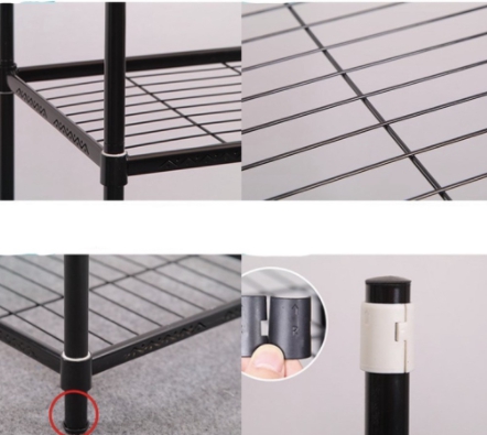 ชั้นวางของ เคลือบสีกันสนิม 4 ชั้น ปรับระดับความสูงได้ DIY