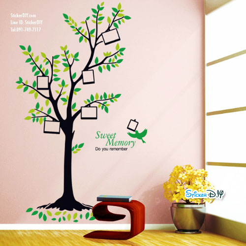 Transparent Wall Sticker สติ๊กเกอร์ติดผนัง กรอบรูปต้นไม้ Sweet memory (กว้าง70cm.xสูง155cm.)