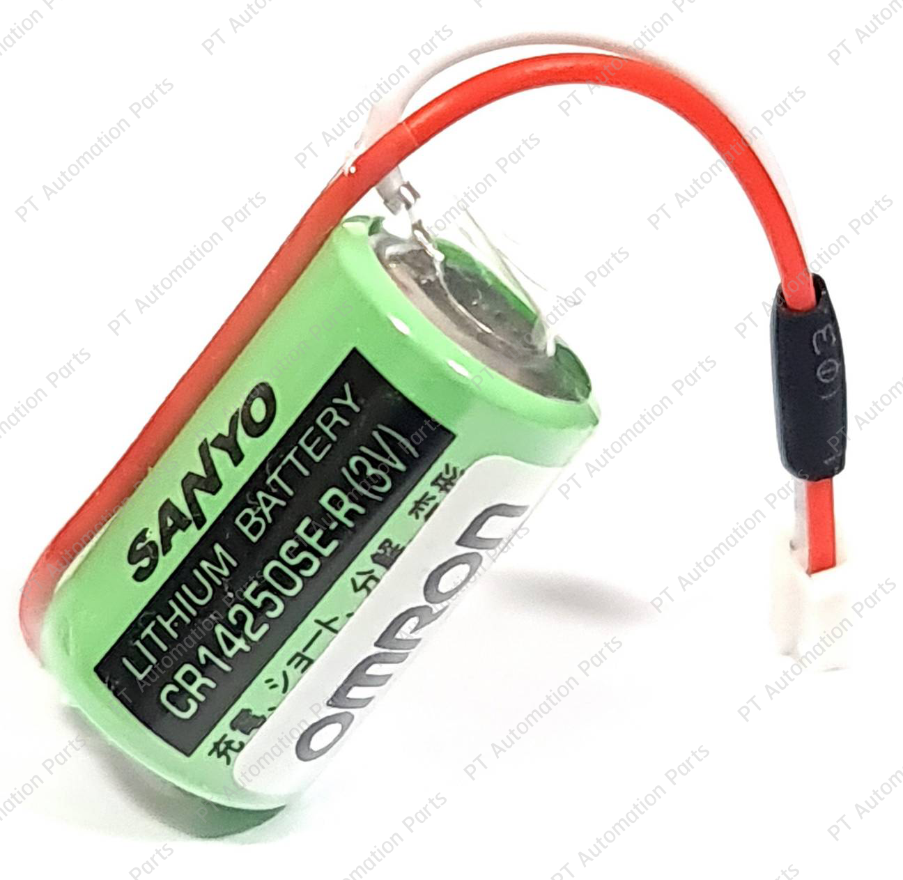 แบตเตอรี่ลิเธียมพร้อมปลั๊กชนิดไม่ชาร์จ CP1W-BAT01 SANYO CR14250SE-R 3V Battery Lithium with Plug for PLC OMRON CP1E Series (Non-Rechargeable)
