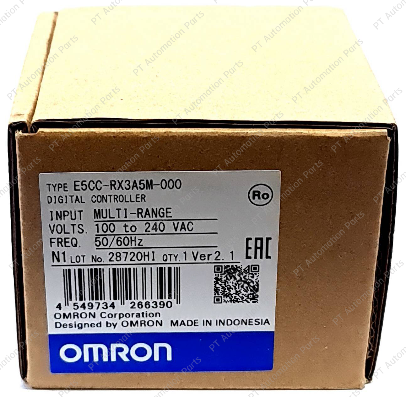เครื่องควบคุมอุณหภูมิแบบดิจิตอล OMRON E5CC-RX3A5M-000 Digital Temperature Controller 1-Output Relay, 3-Auxiliary Output, Multi-Range, 100-240VAC, Size 48×48mm, Ver 2.1 E5CC Series