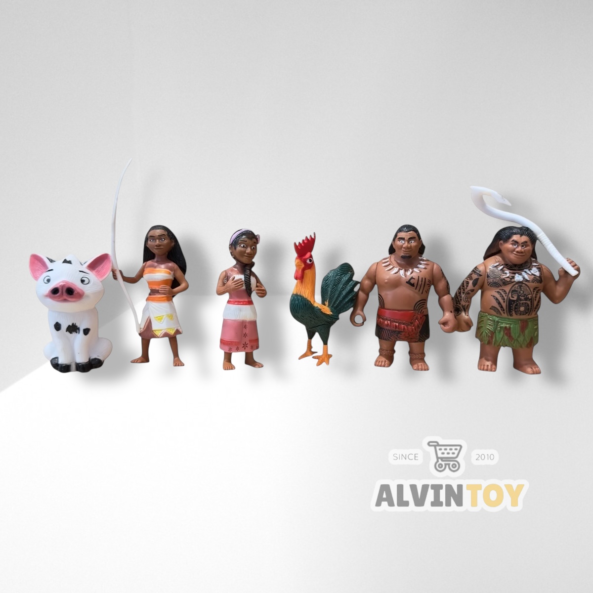 Action Figure Princess Moana โมเดล โมอาน่า 2 ชุด 6 ตัว ความสูง 7-11.5 ซม.