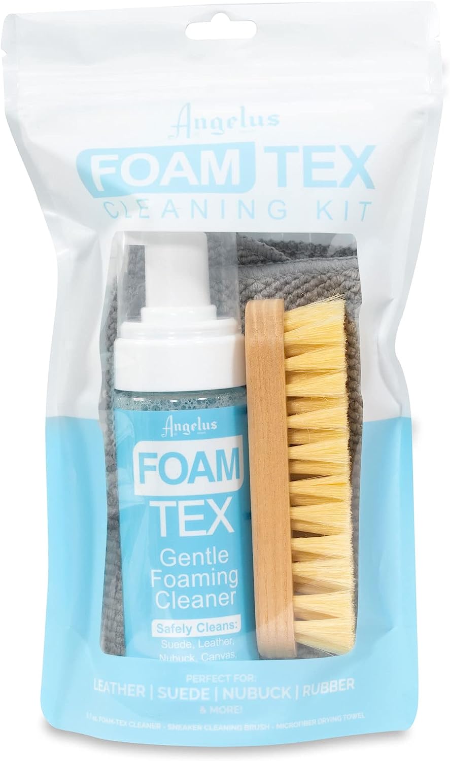 Angelus Foam Tex ชุดทำความสะอาดรองเท้าพร้อมแปรงขน made in USA