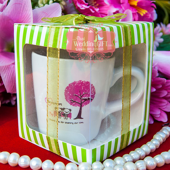 แก้วกาแฟกลาง ทรงคลาสสิค สกรีน 2 สี แพ็คกล่อง