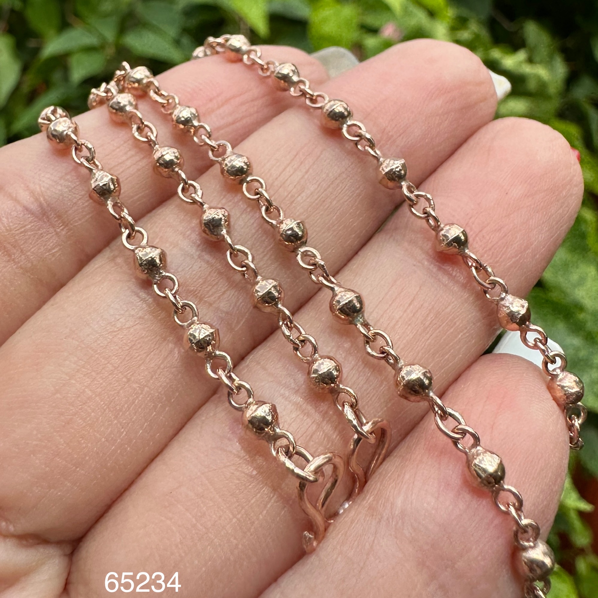 รหัส 65234 สร้อยคอ นาก40 ลายเม็ดกลม รอบเส้น ความยาว 20 นิ้ว นน. 7.50 g