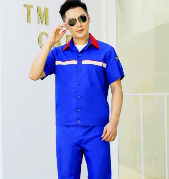 ชุดช่าง ยูนิฟอร์มช่างแขนสั้น สีเหลือง สีแดง สีน้ำเงิน