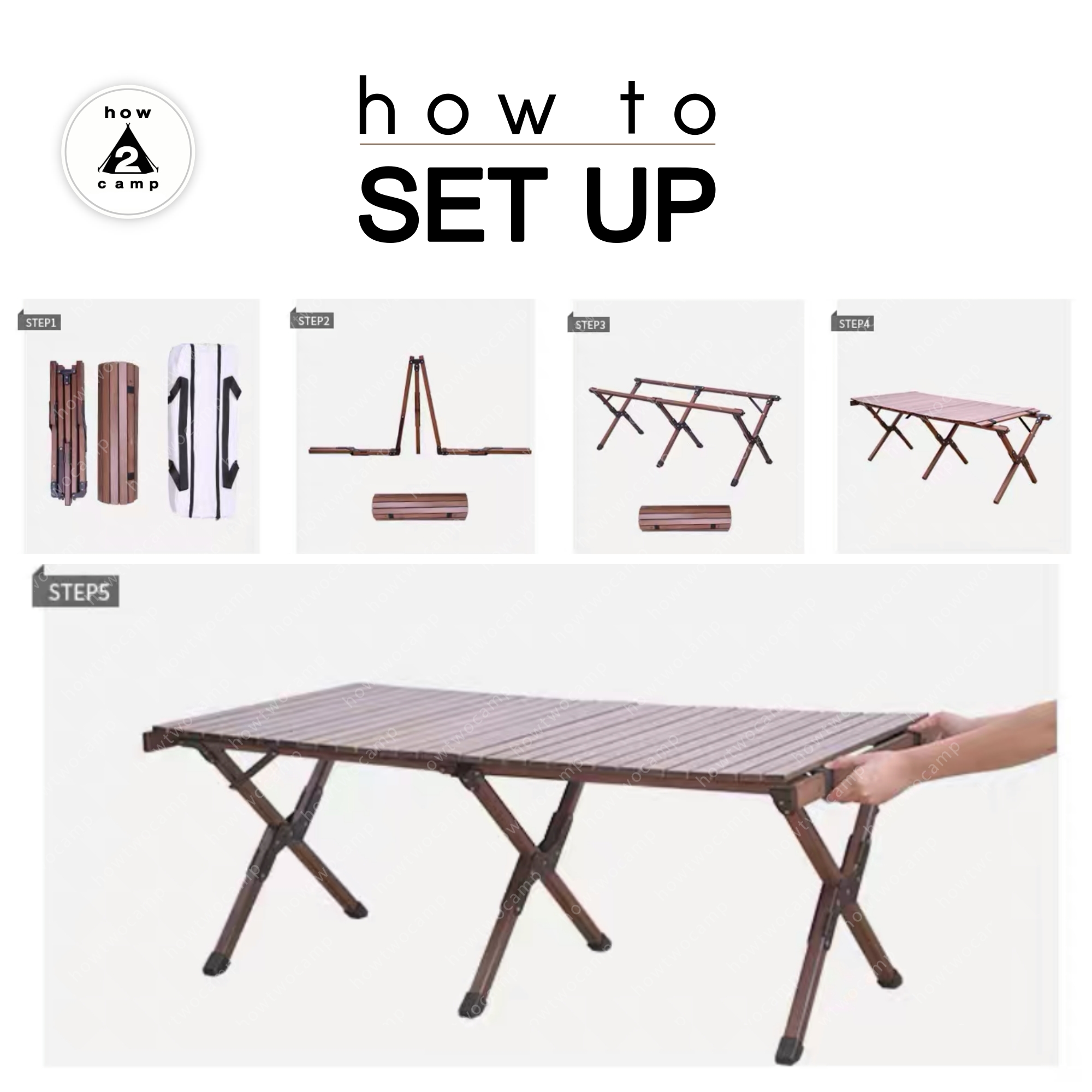 โต๊ะพับอลูมิเนียมม้วนเก็บได้ สำหรับแคมป์ปิ้ง