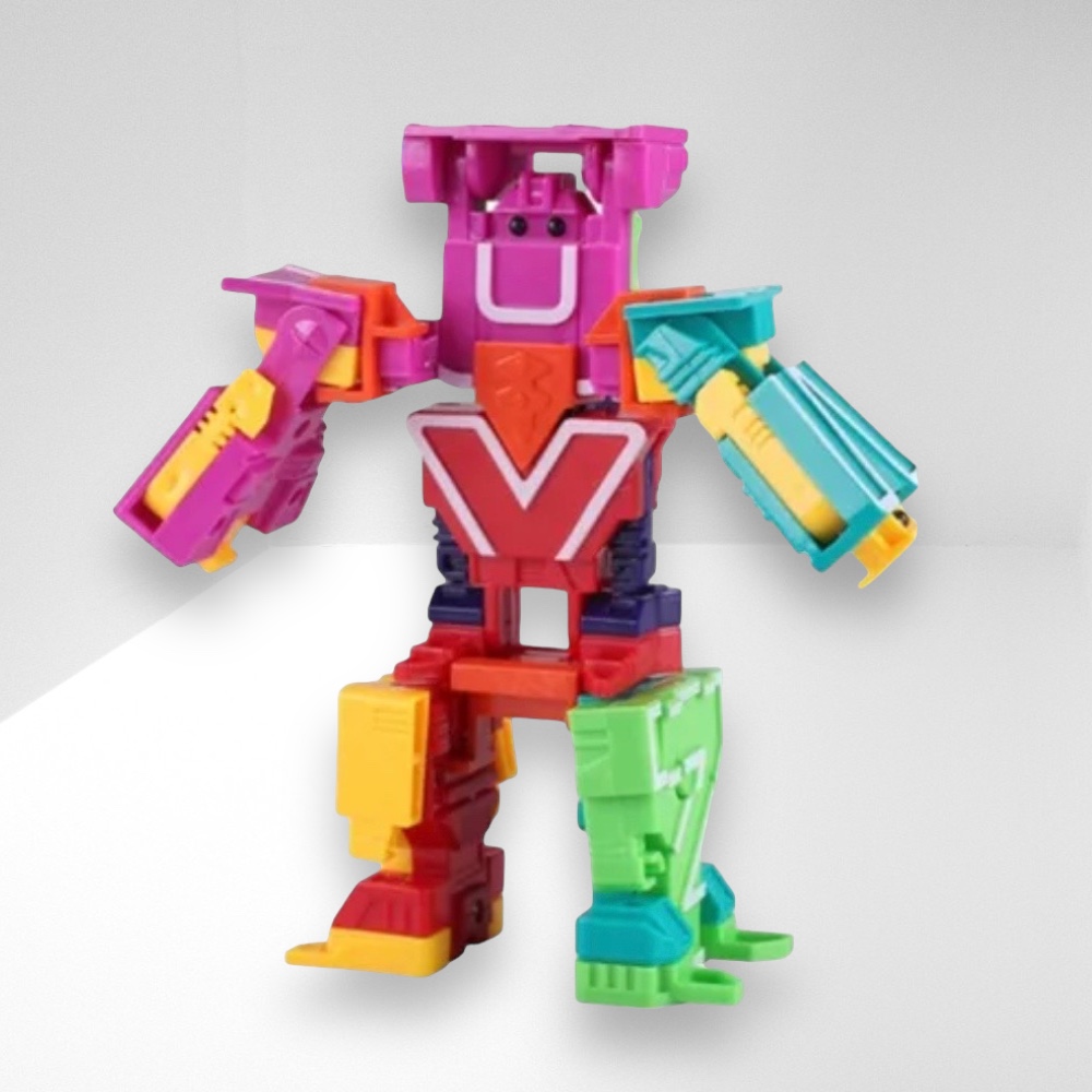 เซ็ทหุ่นยนต์ตัวอักษร ABCD แปลงร่างได้ ประกอบร่างได้ เสริมสร้างความสนุก เรียนรู้ และจินตนาการ