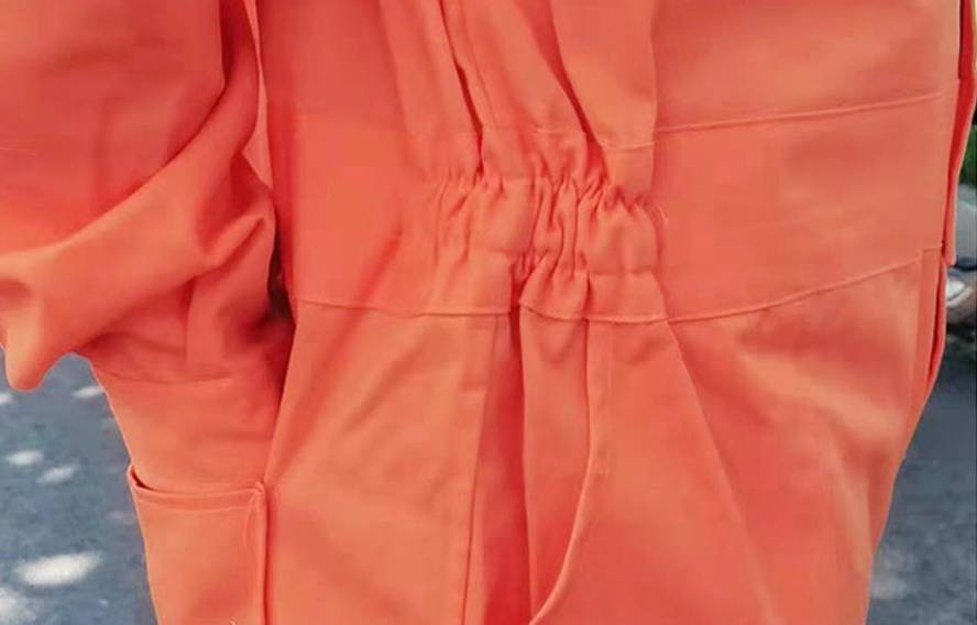 ชุดหมีช่าง สีกรมท่า สีส้ม ผ้าฝ้าย 100% ป้องกันไฟฟ้าสถิต