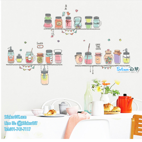 Transparent wall sticker สติ๊กเกอร์ติดผนัง ชั้นวาง JM7345 (กว้าง160cm.xสูง110cm.)