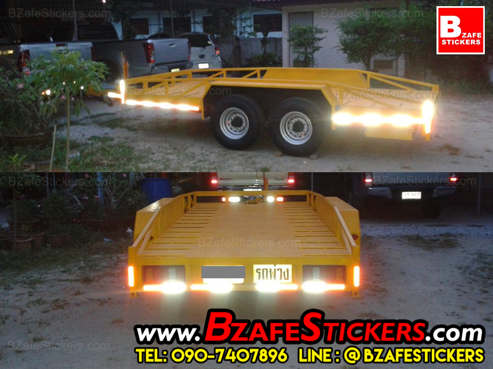 แถบสติ๊กเกอร์สะท้อนแสงขาว-แดง 3m,ขาวแดงสะท้อนแสง 3M กว้าง 2 นิ้ว x ยาว 45 ม.