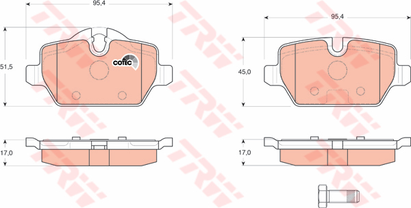 ผ้าดิสเบรคหลัง BMW E90 (320i) รุ่นจานเบรค 296มม. / Rear Brake
