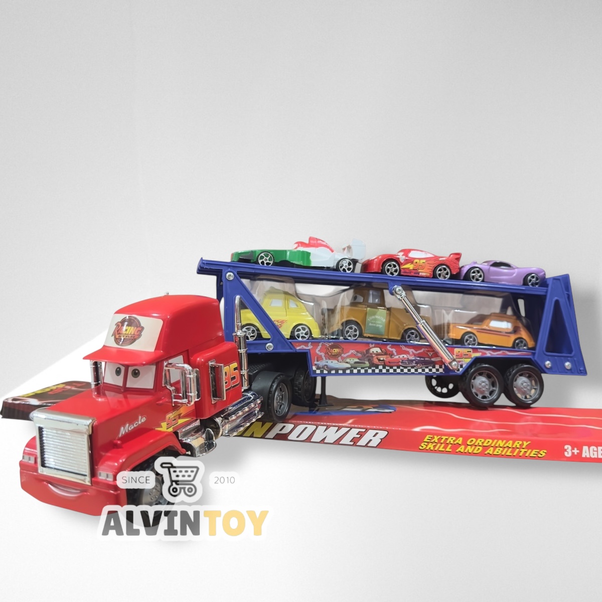 Container Truck Cars 3 - รถแมคควีน รถบรรทุก มีทั้งหมด 7 คัน คันใหญ่ 1 คันเล็ก 6 ผลิตจากวัสดุคุณภาพดี แข็งแรง