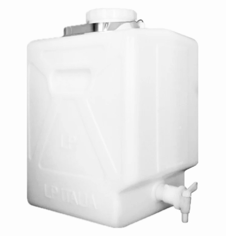 ถังน้ำกลั่นทรงเหลี่ยม พร้อมก๊อกเปิด-ปิด ขนาด 20L ยี่ห้อ LP ITALIANA