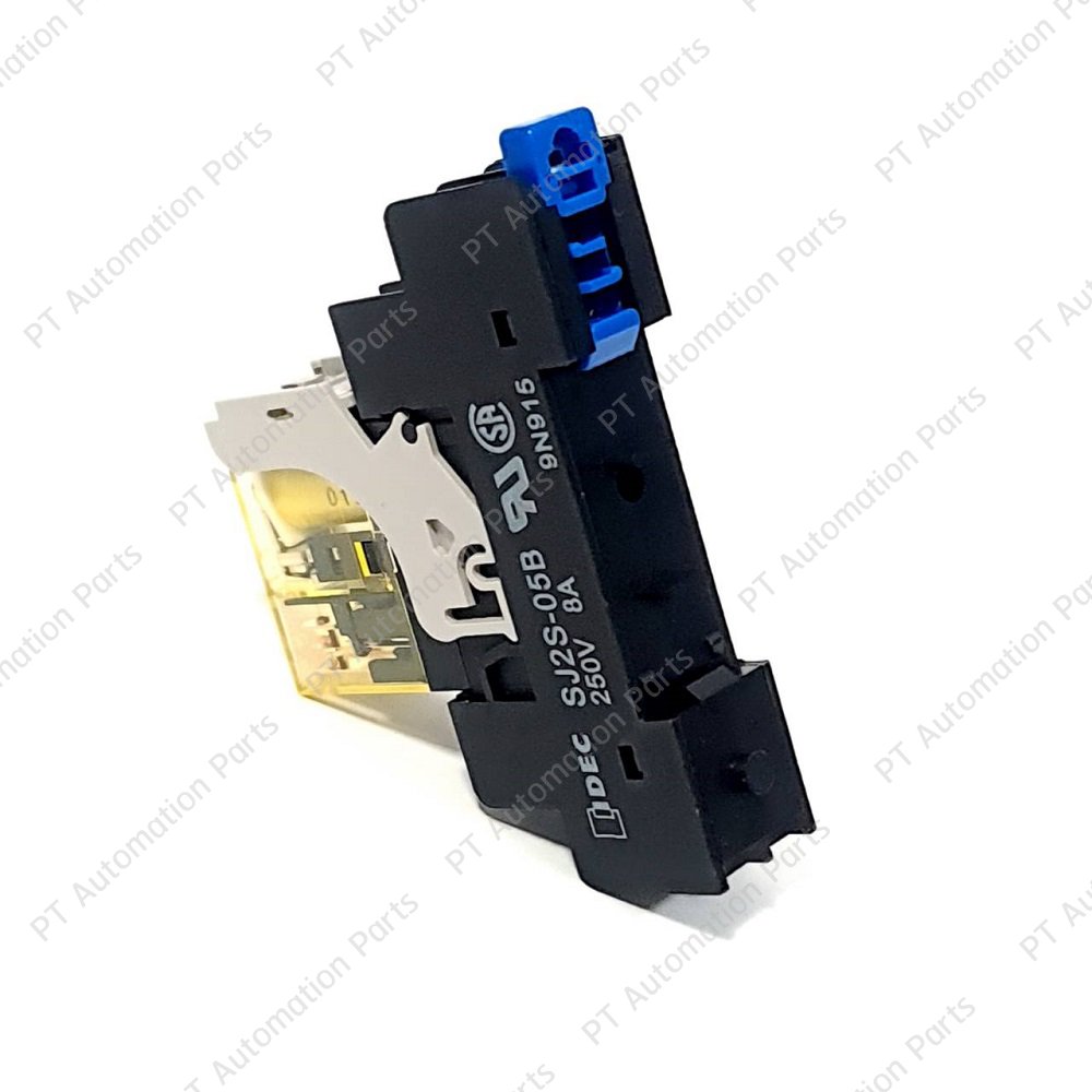 รีเลย์พร้อมซ็อกเก็ต IDEC RJ2S-CL-D12 SJ2S-05B 12VDC 8A 2คอนแทค 8ขา มีไฟแสดงสถานะ LED Slim Power Relay with Socket built-in LED indicator