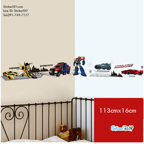 Wall Sticker สติ๊กเกอร์ติดผนัง วัดส่วนสูง TRANSFORMERS สไตล์A (กว้าง50cm.xสูง121cm.)