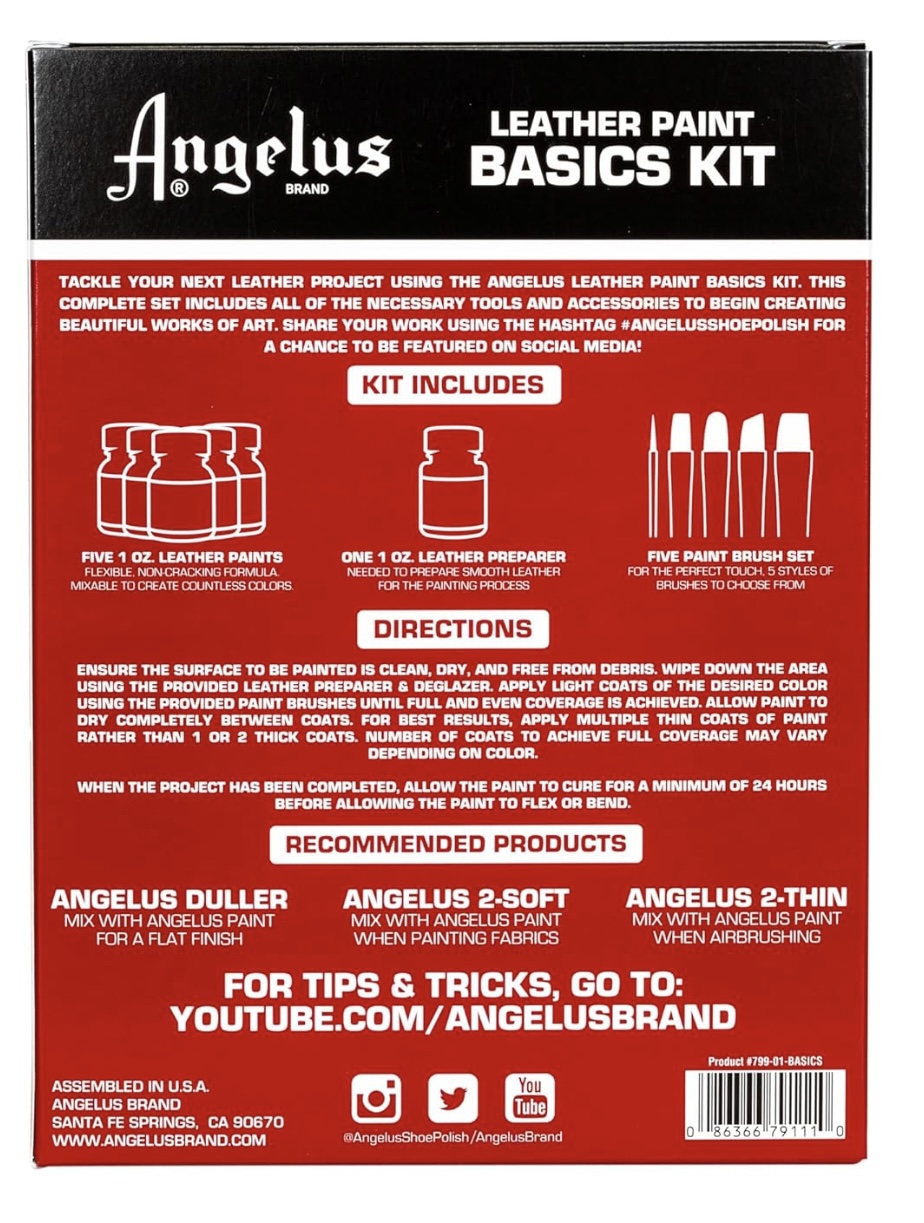 Angelus leather paint ชุดbasics kit ของแท้ usa 🇺🇸