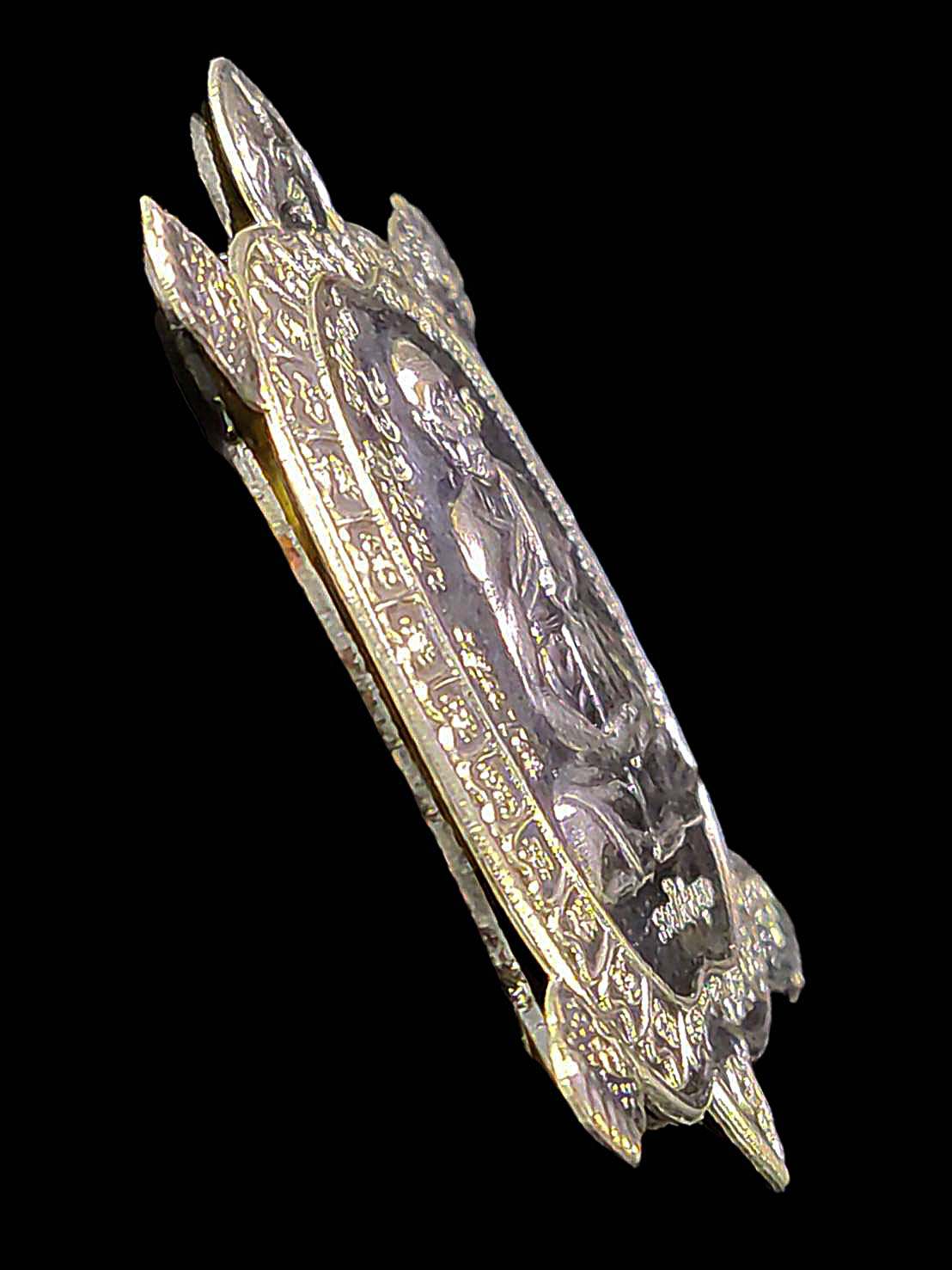 เหรียญหลวงปู่หลิว พญาเต่าเรือน มหาลาภ เต่าล็อคเก็ตรุ่น รวยไม่หยุด วัดสี่แยกเจริญพร นครปฐม ปี2561 เนื้อทองขาว หมายเลข1454