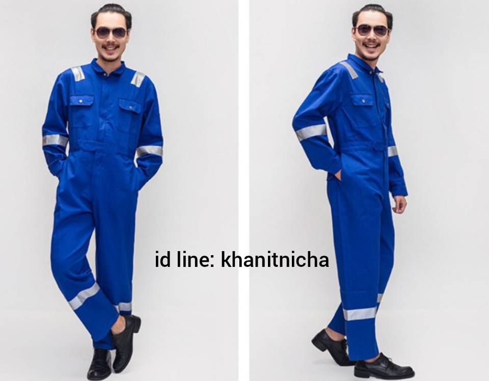 ชุดหมีช่าง ช่างหมีช่างไฟฟ้า ชุดหมีช่างปะปา ชุดหมีช่างโรงงาน สีน้ำเงิน สีส้ม สีกรมท่า