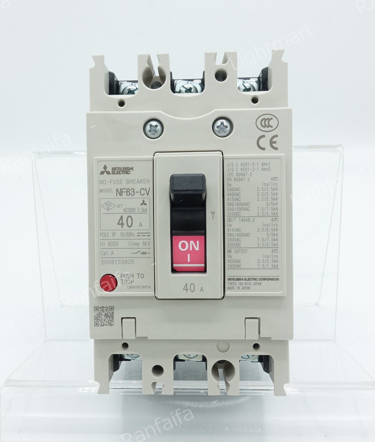 เบรกเกอร์ 3P 63CV 40A (5kA) Mitsubishi