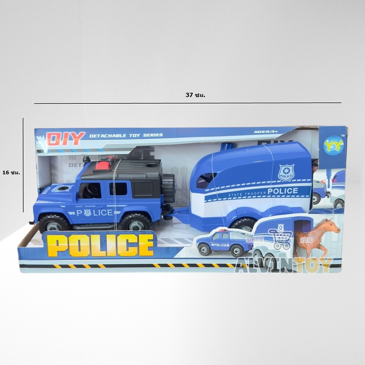 ของเล่น รถตำรวจ รถบรรทุกสัตว์ คันใหญ่ พร้อมกล่อง ผลิตจากพลาสติกคุณภาพดี สินค้าได้รับมาตรฐาน มอก