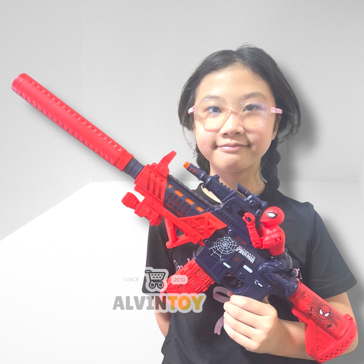 ปืน ของเล่นปืนสไปเดอร์แมน มีเสียง มีไฟ สำเนา