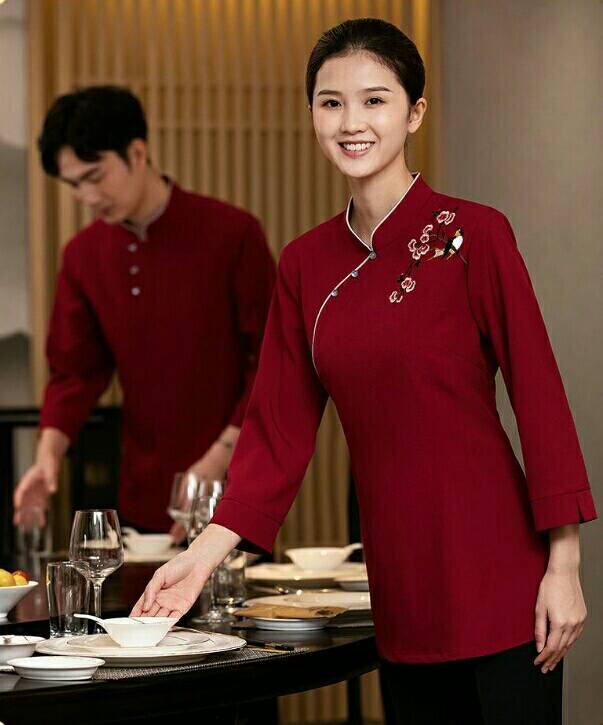 เสื้อพนักงานร้านอาหารจีน ภัตตาคารจีน โรงน้ำชา