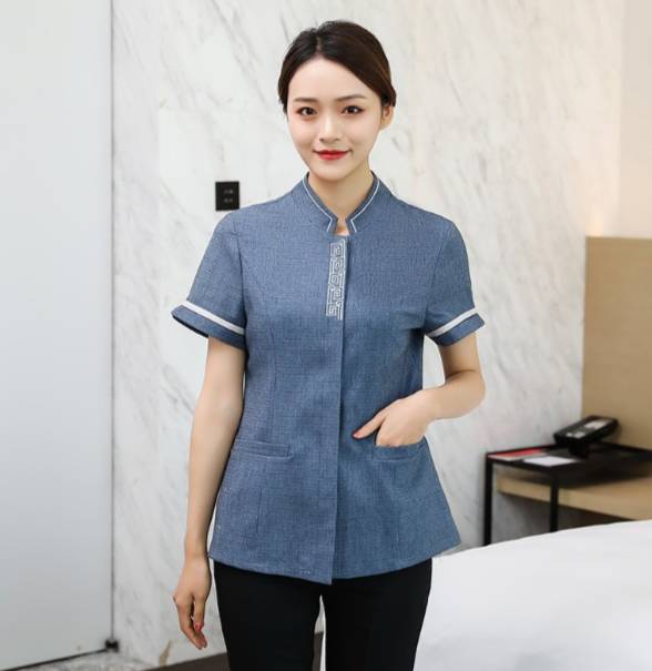 ชุดแม่บ้าน ชุดพนักงานทำความสะอาด ชุดแม่บ้านโรงแรม ชุดแม่บ้านโรงพยาบาล สีครีม สีเทา สีฟ้า