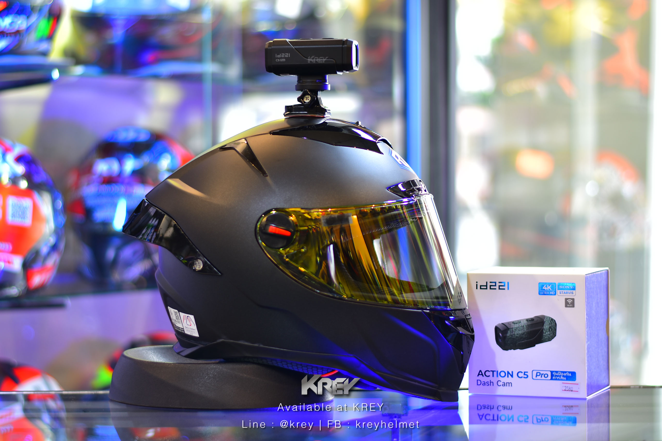 กล้องติดหมวก/รถ id221 รุ่น ACTION C5 Pro