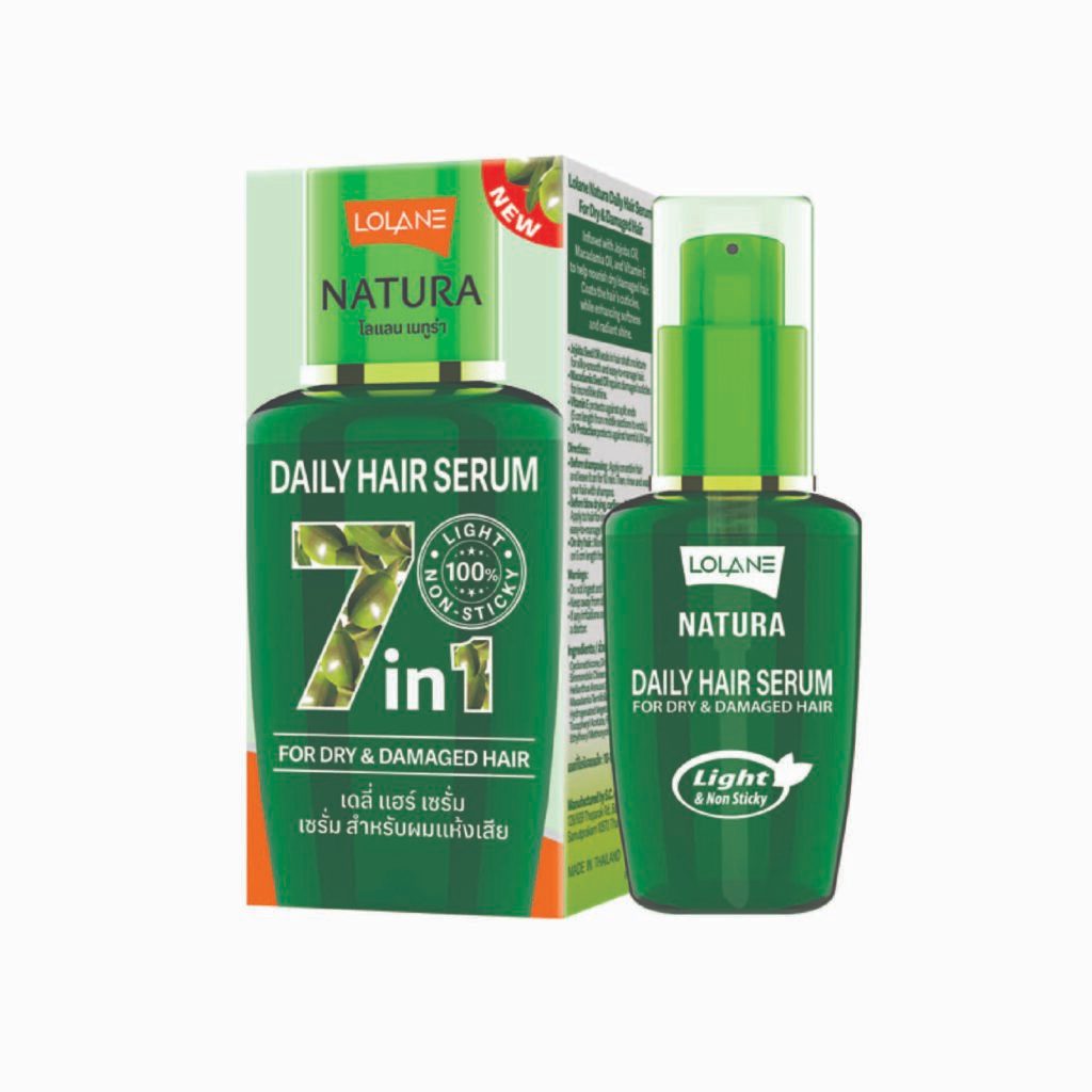 Lolane บำรุงผมแตกปลาย ไม่ชี้ฟูซึมเร็ว ไม่เหนอะหนะ Natura Daily Hair Serum For Dry & Damaged, Hair Light&Non-Sticky 50ml