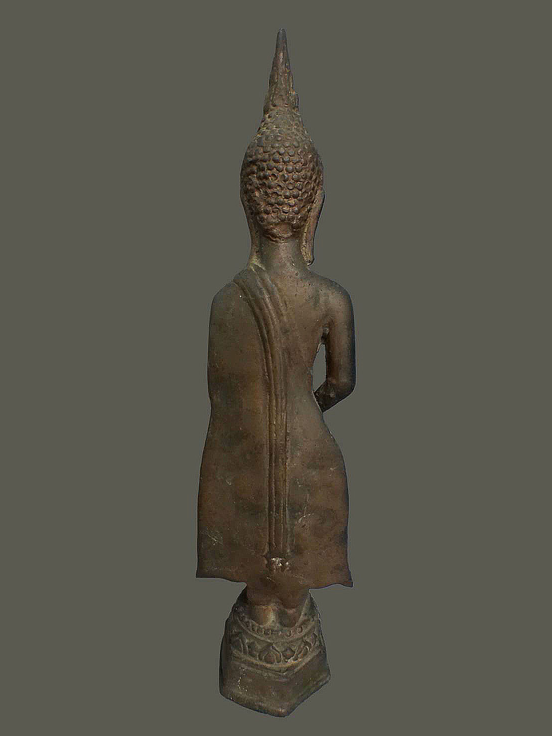 พระบูชาปางถวายเนตร(พระประจำวันอาทิตย์) หล่อดินไทย เนื้อทองเหลือง สูง 11.5 นิ้ว