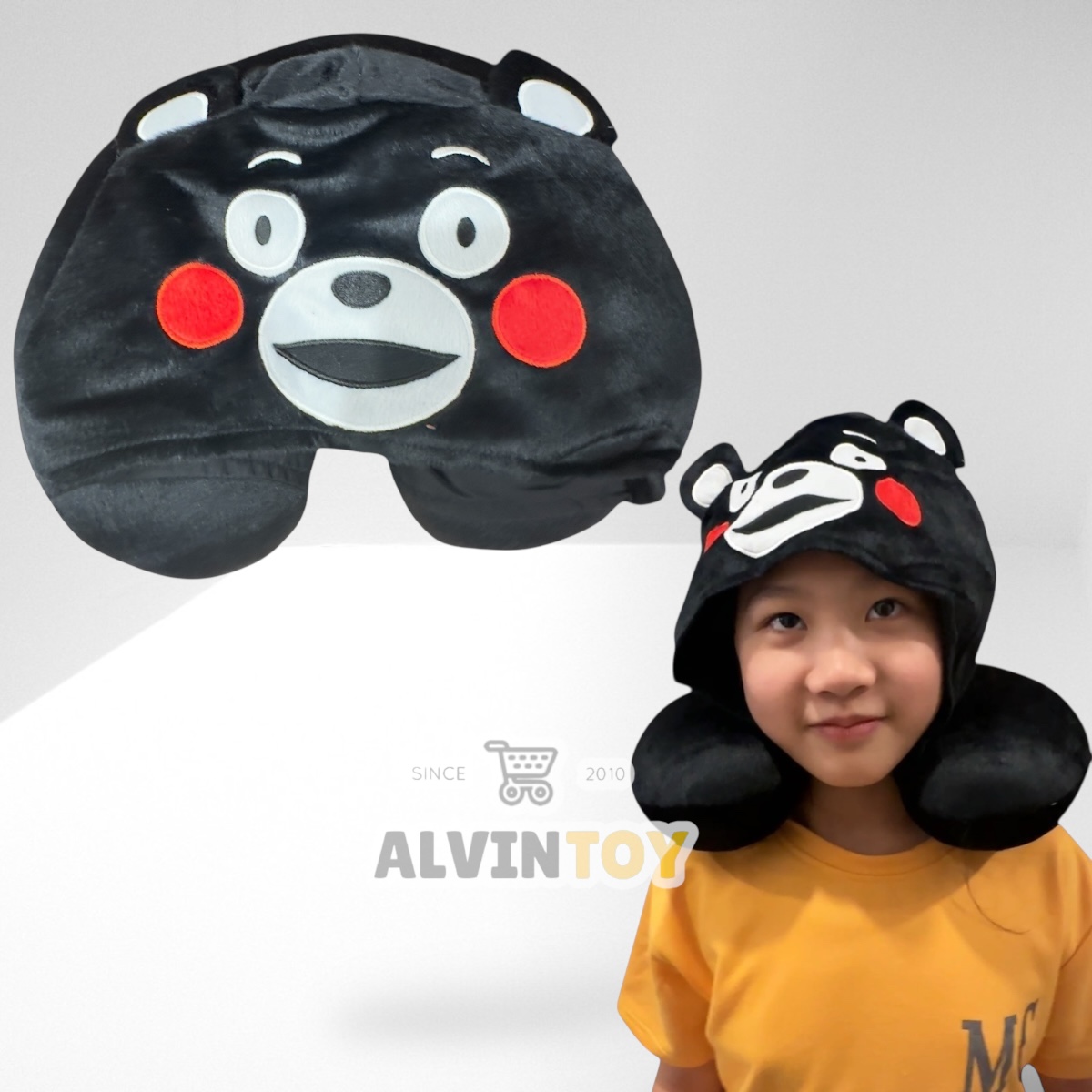 หมอนรองคอ Kumamon - คุมะมง มีฮู้ด