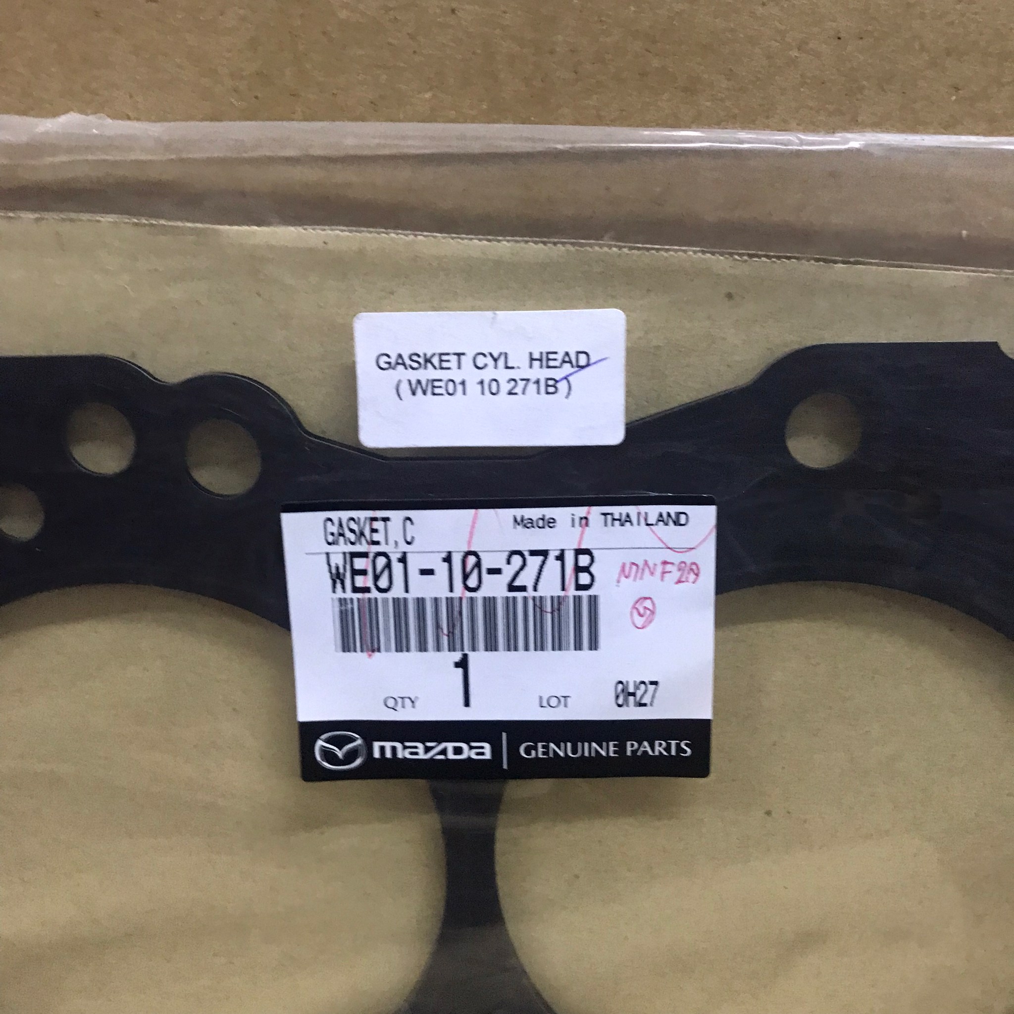 (แท้ศูนย์) (ประกัน 1 เดือน) ประเก็นฝาสูบ MAZDA / FORD FIGHTER / RANGER BT50 เครื่อง 3000 มาสด้า ไฟเตอร์ เรนเจอร์ บีที 50 / WE01-10-271B (แบบเหล็ก)