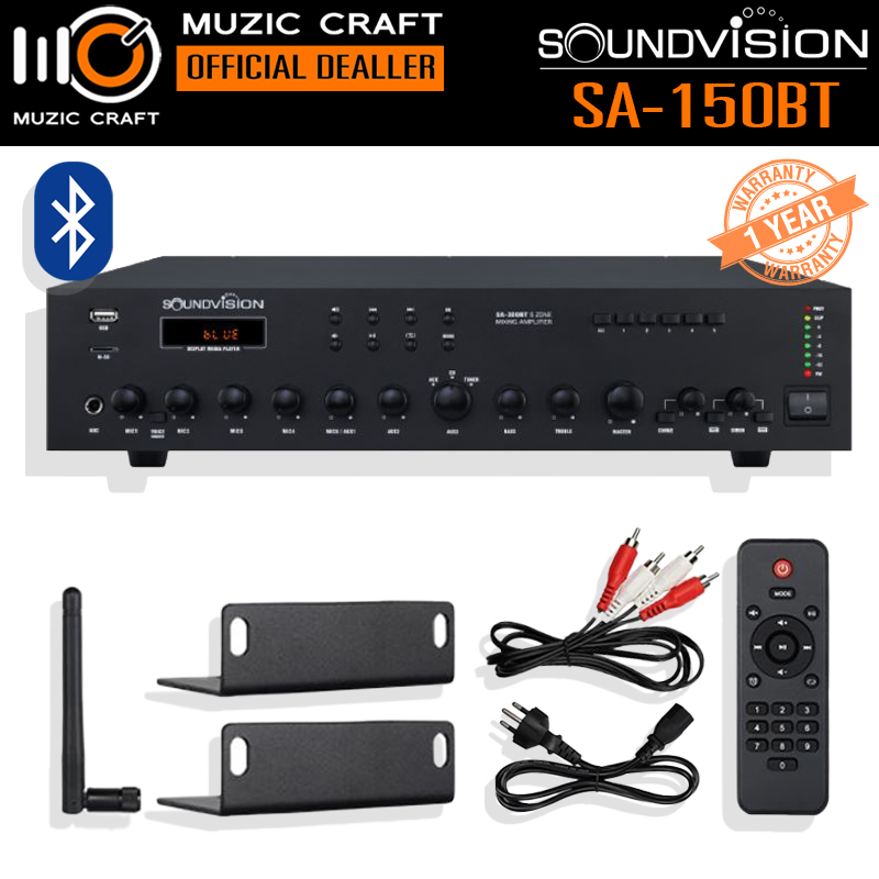 SOUNDVISION SA-150BT *ของแท้รับประกัน 1ปี* มิกเซอร์แอมป์ 150W 5 Zones Mixer Amplifier, Bluetooth, USB/SD Player