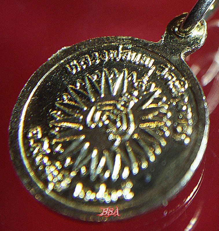 เหรียญกลมเล็กกะไหล่ทอง หลวงพ่อแพ วัดพิกุลทอง จ.สิงห์บุรี สร้างปี 2535